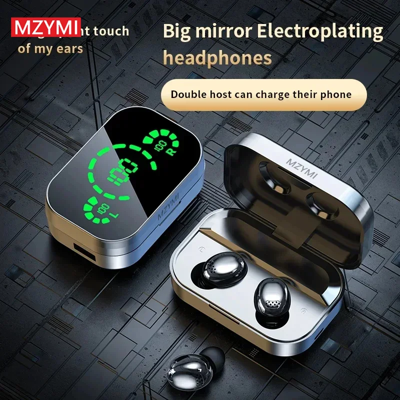 MZYMI YD04 Pro Wireless Headphones Bluetooth Earphones 9D HiFi Stereo Headset LED Display Sport Gaming Earbuds For Android iOS