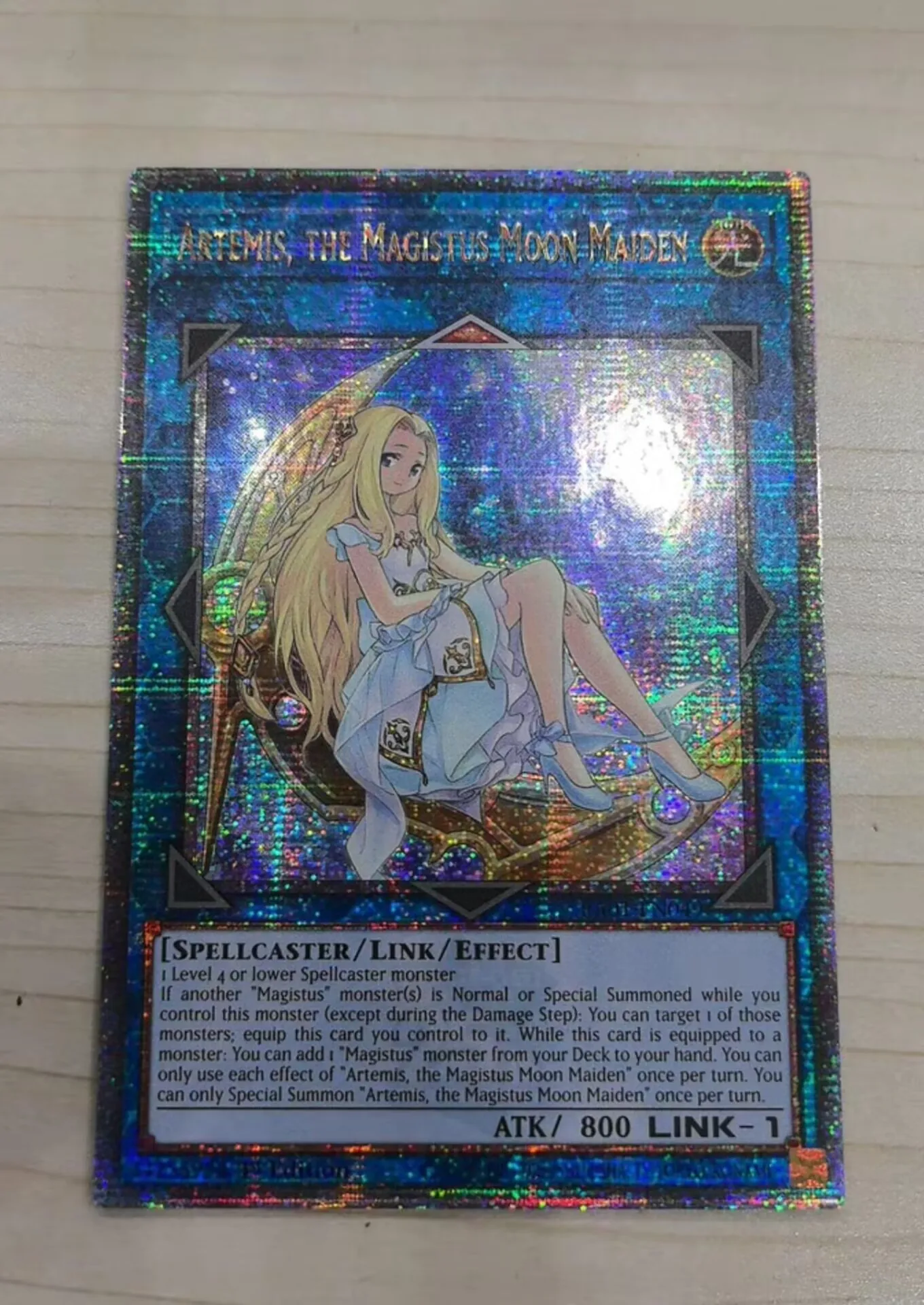 

Yugioh KONAMI TCG RA01-EN049 Artemis, the Magistus Moon Maiden 25th Quarter Century Secret English 1st Edition Mint Card