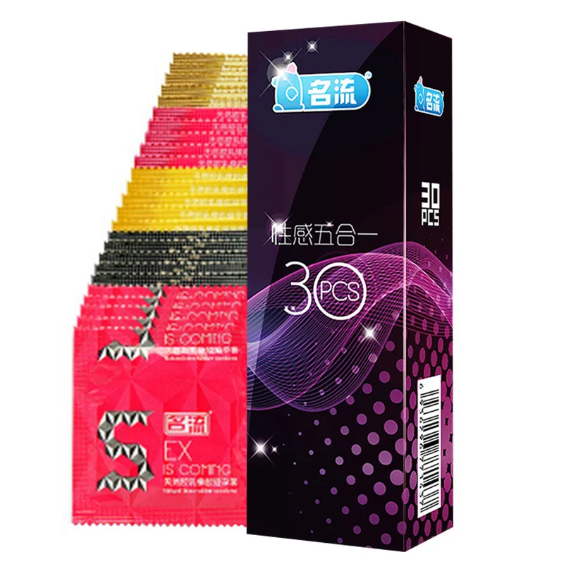 24/30PCS Condoms Natural Latex Lubrication Ultra Thin Large Particles Dots Penis Condom Contraception Sex Toys For Men Adults