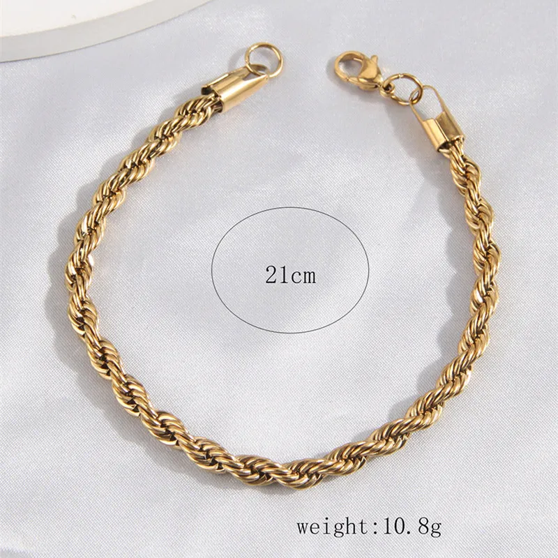 Fashion Hip Hop Stainless Steel Bracelet For Men Gold Silver Color Simple Style Men's Bracelet Jewelry