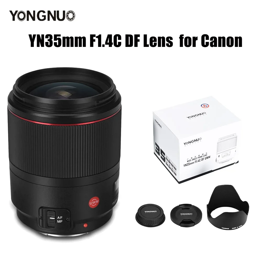 YONGNUO YN35mm F1.4C DF UWM Ultrasonic Wave Motor Wide Angle Prime Lens for Canon 5DII 5D 500D 400D 600D 60D DSLR Camera