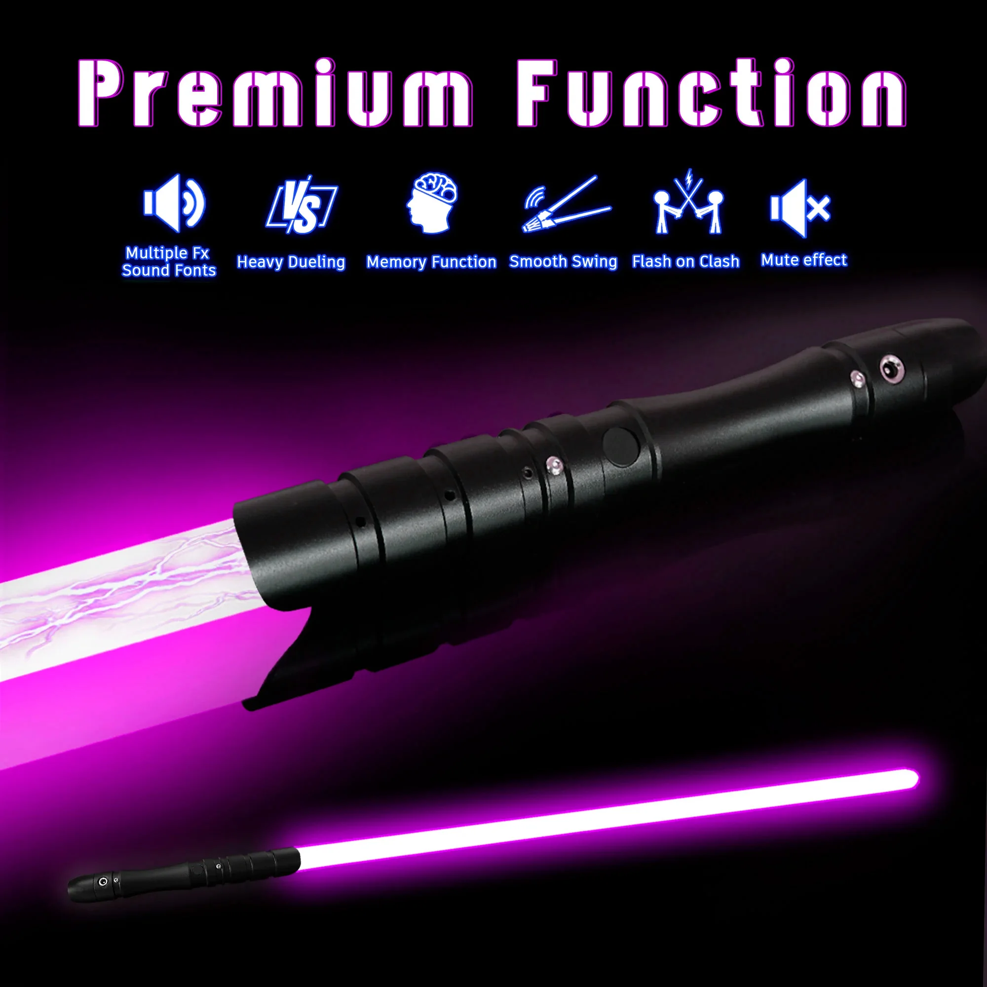 PHS Lightsaber Sword Light Heavy Dueling Rechargeable Fx Metal  Handle  for Adults ,Kids Toys   Red Jedi Sith Cosplay