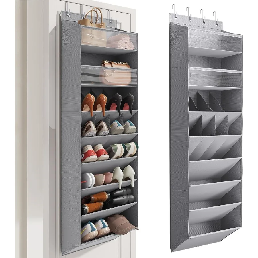 

Over the Door Shoe Organizer Hanging Shoe Organizers with 8 Tier Large Deep Pockets Hanging Organization for Closet Shoe Organi
