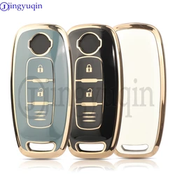 jingyuqin 2 Buttons NEW Soft TPU Remote Smart Car Key Case Fob For Nissan Kicks X-Trail Rogue Ariya Key Protection Accessories