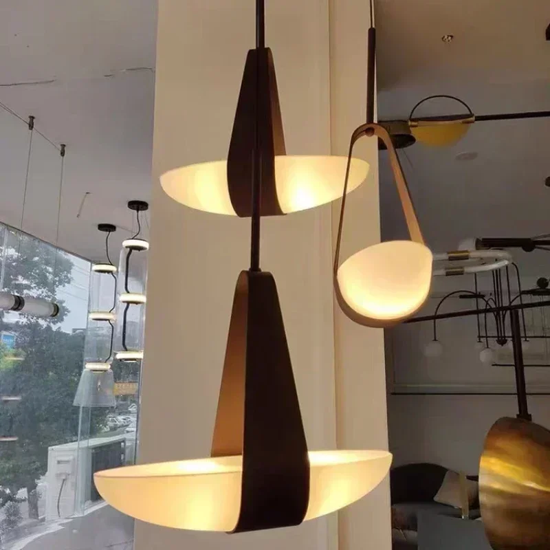 Nordic Modern Ceiling Chandelier Belt Glass Led Lights Living Room Dining Bedroom Salon Lustre Lighting Home Decor Pendant Lamp