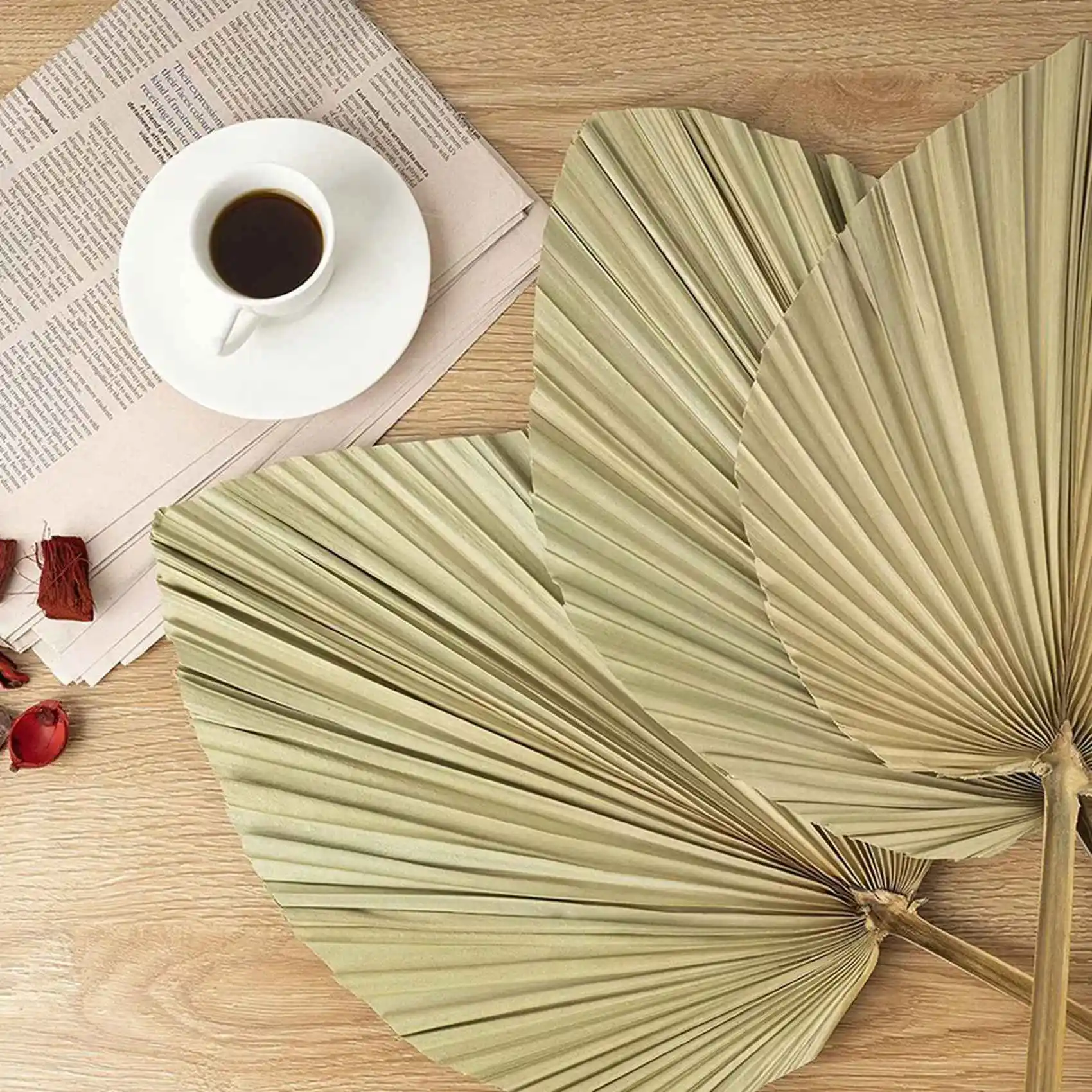 Dried Palm Leaves Room Decor 15 Pieces - 18Inch H X 10Inch W Large Natural Palm Leaf Decor For A Beautiful Boho Look-AT30