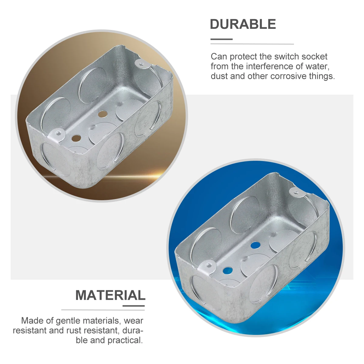 

3Pcs Metal Junction Box Wall Socket Box Small Lightweight Waterproof Design for Hidden Cable Installation Wall Mounted