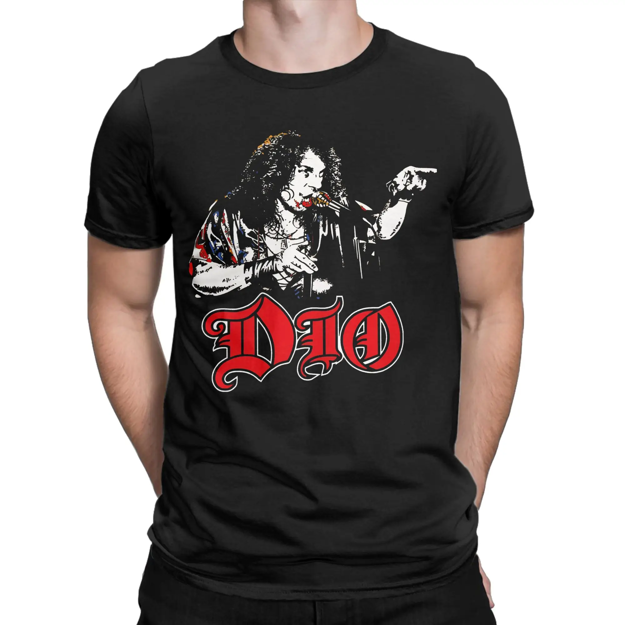 Dio Band Tshirt Unisex Cotton Tops Vintage  Crewneck Short Sleeve