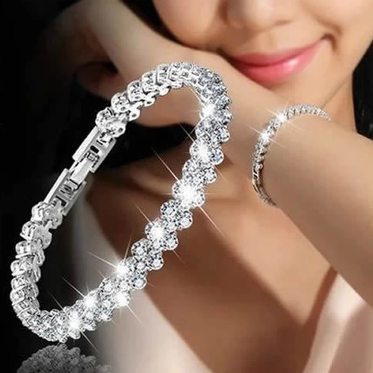 Luxury Cubic Zirconia Crystal Tennis Bracelets For Women Men Gold Color Silver Color Bracelet Chain Jewelry Gifts