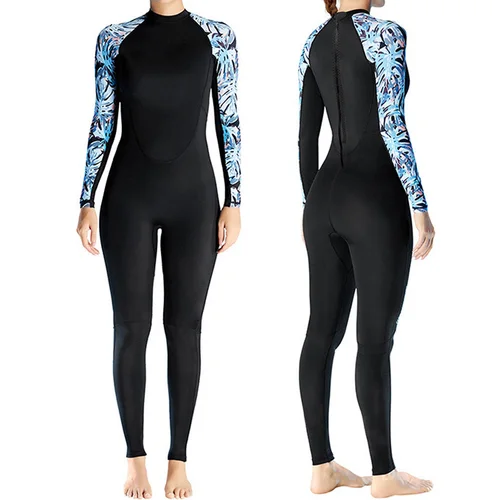 Traje de neopreno de 3mm para mujer, traje de buceo de una pieza, traje de baño para mantener el calor, mangas largas, surf, natación, buceo, kayak, apnea