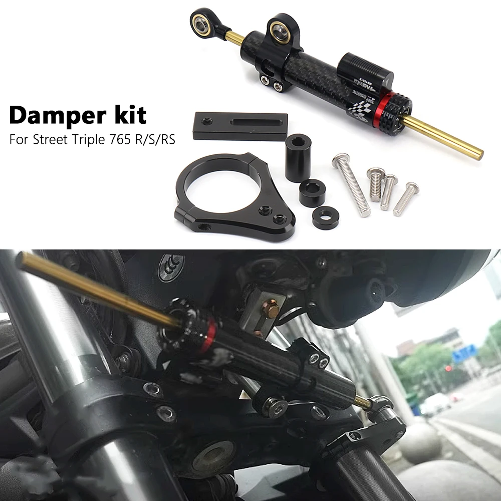 

For Street Triple 765RS 765 RS STREET TRIPLE 765S 765R 765 S R New Damper Shock Absorber Stabilizer Steering Dampers Bracket