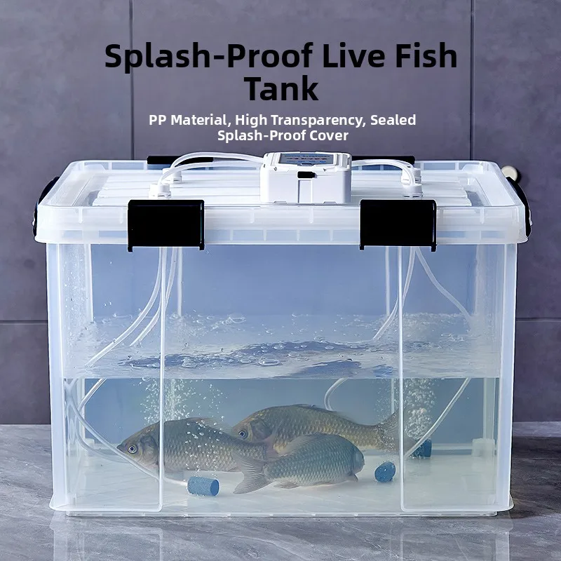 屋外釣り用バケツ-透明シーフード活魚箱-車載密閉型水生動物運搬容器-ナンベイブランド