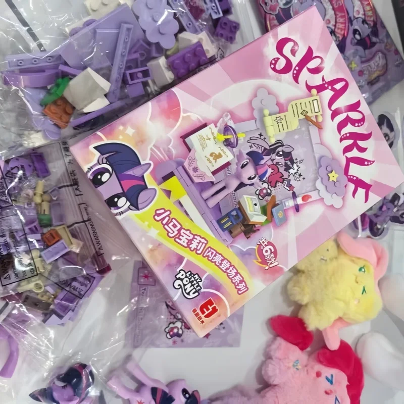 

My Little Pony Blind Box Building Blocks Pinkie Pie Photo Frame Display Assembly Ornament Trendy Collectible Toy Holiday Gifts