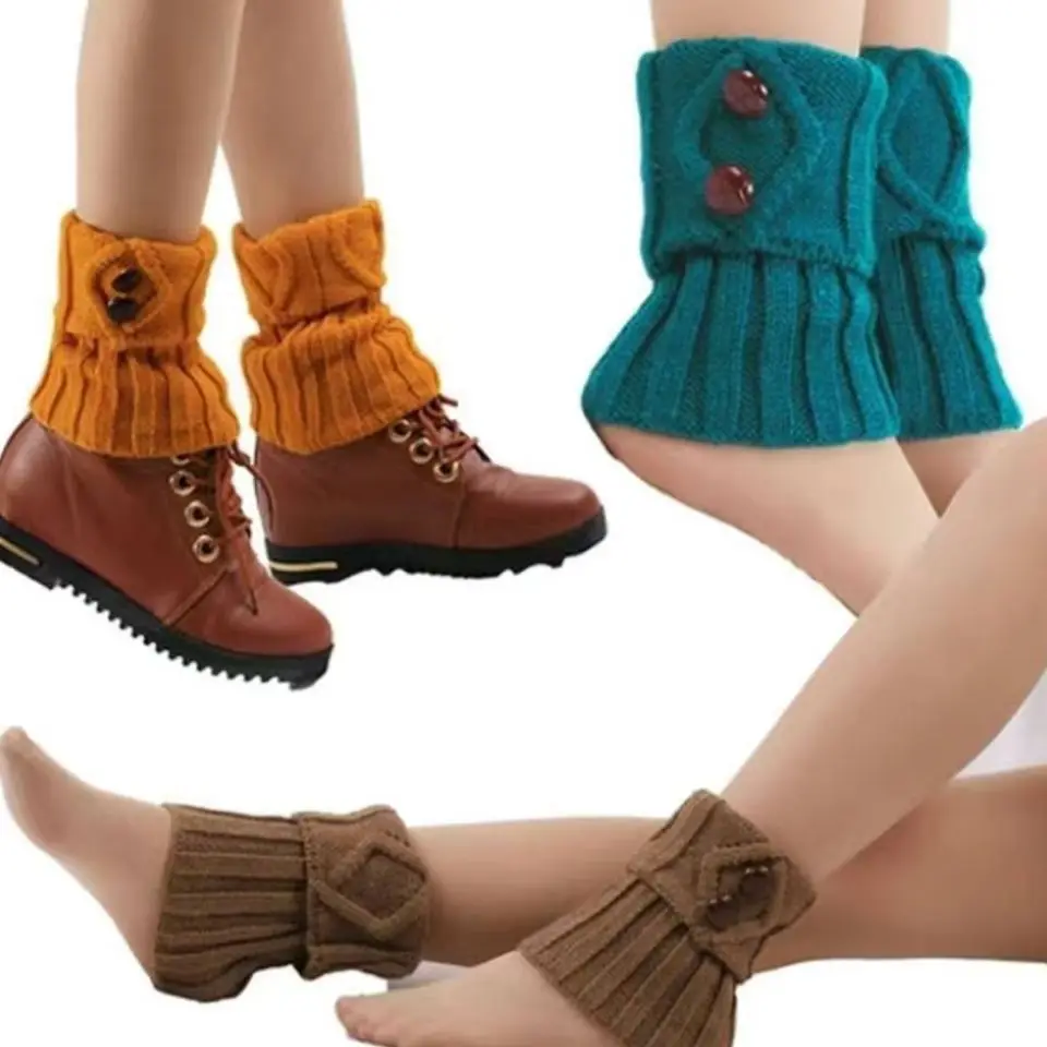 

Autumn Winter Women's Ankle Protection Knitted Sock Coverings Woolen Versatile Warm Leg Coverings Coverings Loose Pile Socks