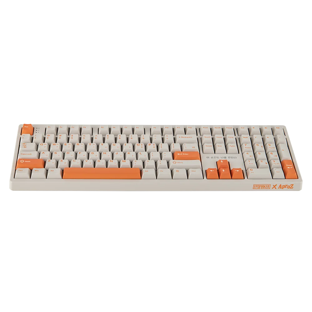 KR Layout EPOMAKER X Aproz TH108 – koreańska klawiatura mechaniczna z trzema trybami połączenia bezprzewodowego, wyposażona w baterię o pojemności 8000 mAh i podświetlenie RGB. — zdjęcie produktu 5