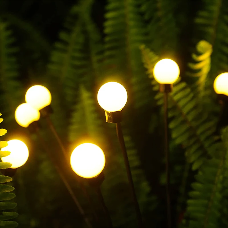 Lámpara de luciérnaga LED Solar para exteriores, luz de suelo para decoración de jardín, impermeable, césped para el hogar, luz de fuegos artificiales, piso de Navidad