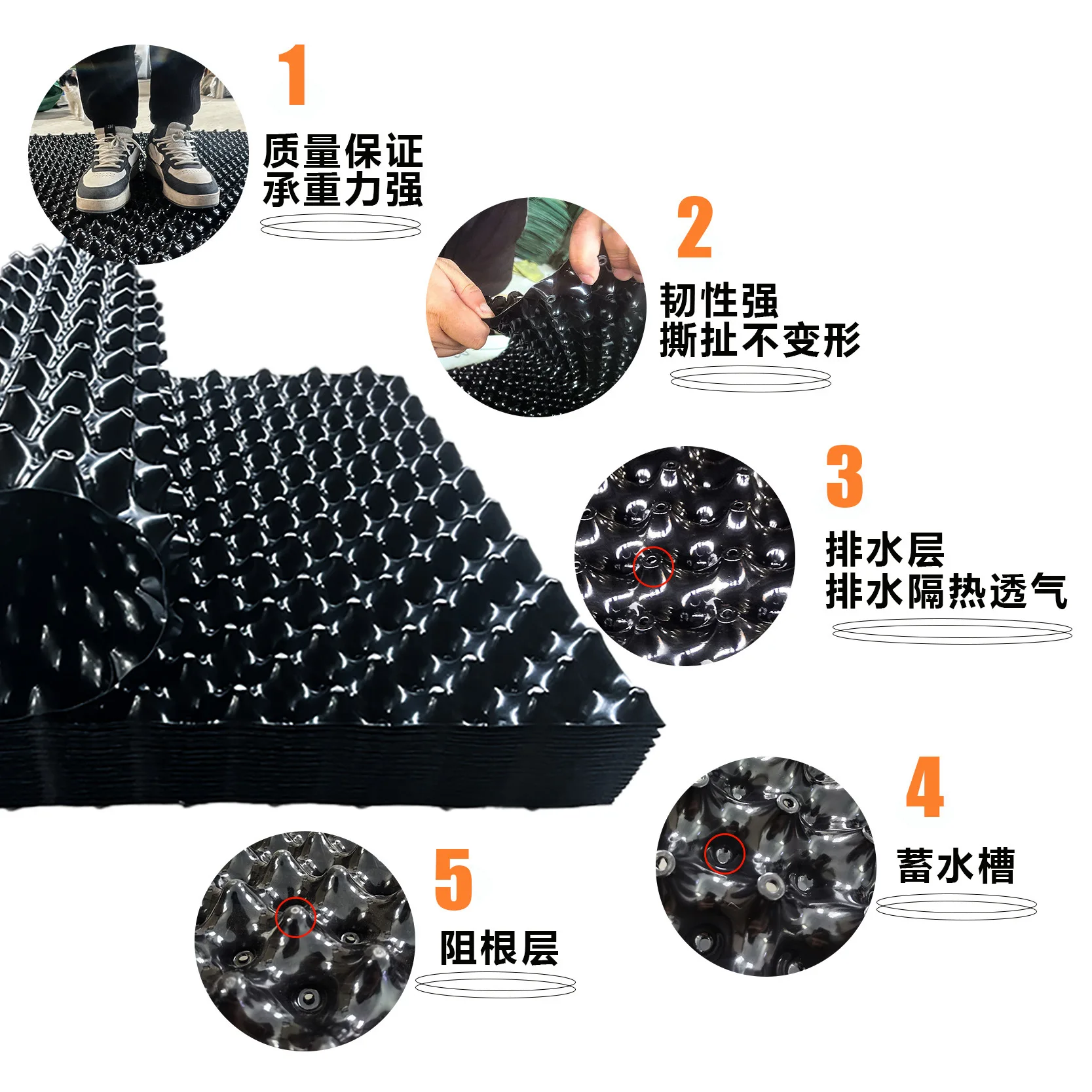 Root Control Device Garden Greening Drainage Board Root Blocking Board Thickened Black Root Control Device