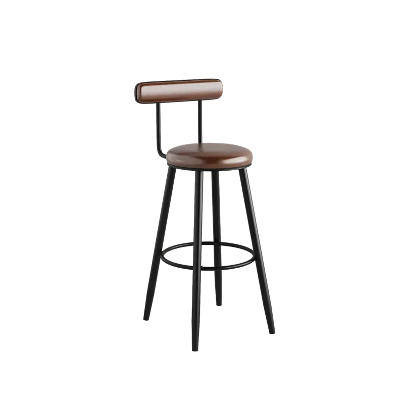 

Nordic Reception Bar Stool Minimalist Backrest High Luxury Kitchen Modern metal Stool Ergonomic Modern Stoel Furniture