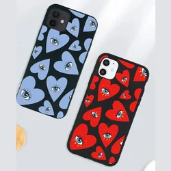 Turkey Evil Eyes Phone Case for iPhone 16 15 14 13 11 12 Pro MAX Mini SE XS XR X 7 8 Plus Heart Black Silicon Soft Cover Fundas