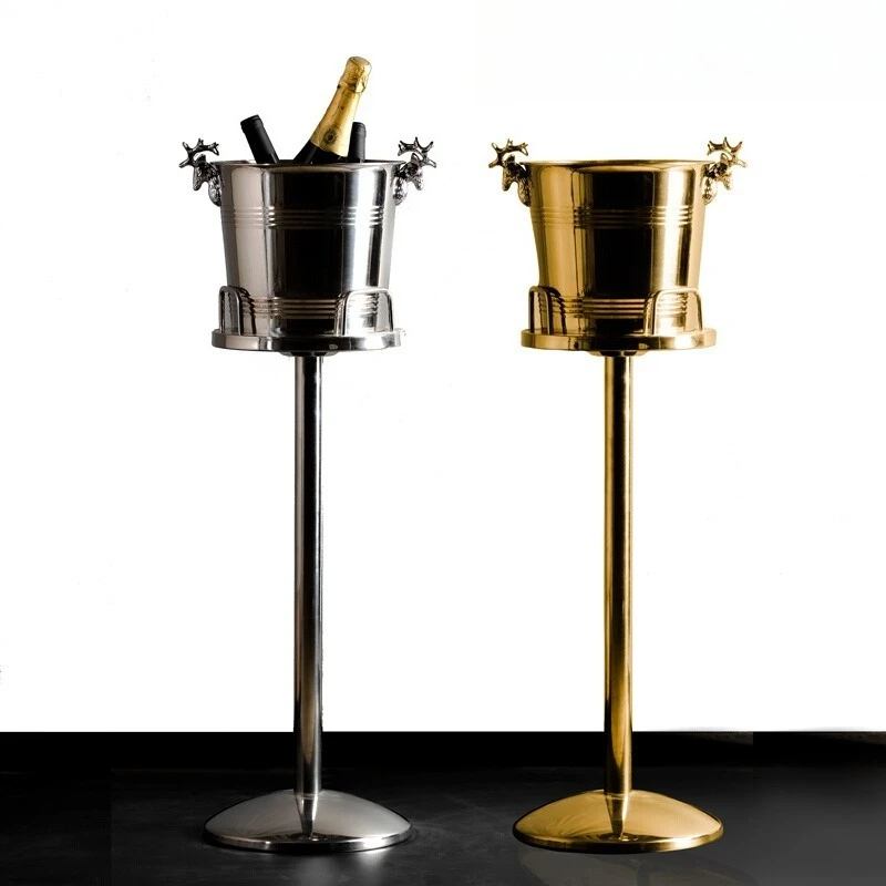 Household outdoor champagne bucket European large ice wine cooler Floor-to-ceiling ice bucket Stainless steel bar ktv ice cooler