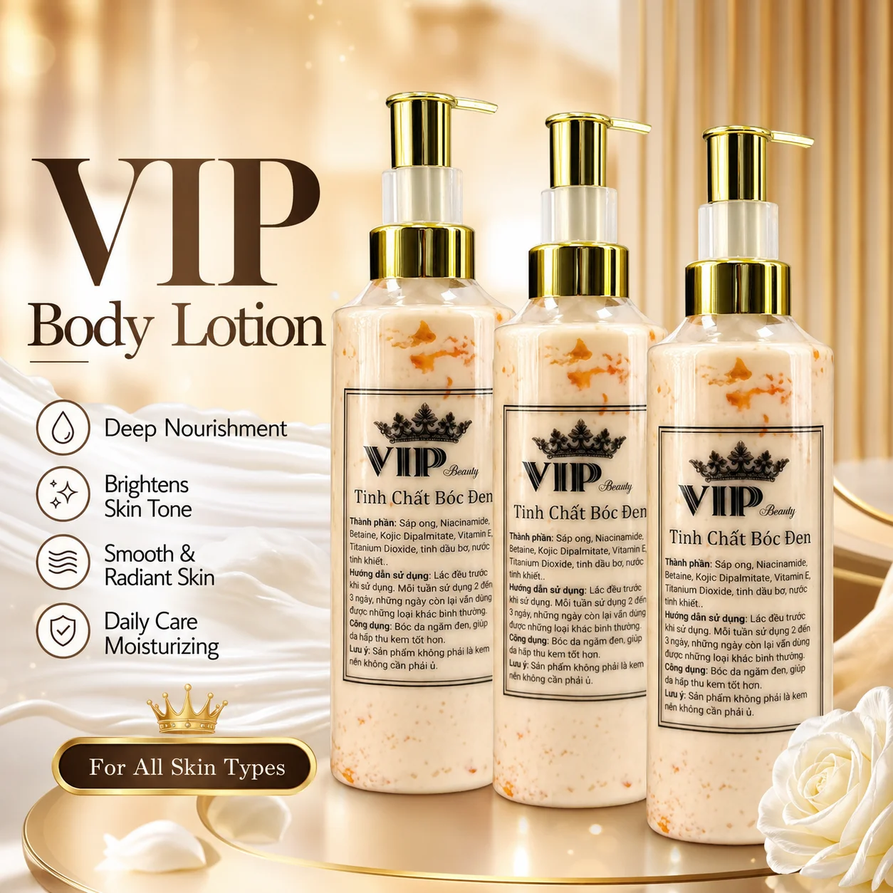 Brightening Deep Moisturizing Body Lotion, Niacinamide Kojic Acid Fades Dark Spots, Evens Skin Tone Daily Whole Body Skincare