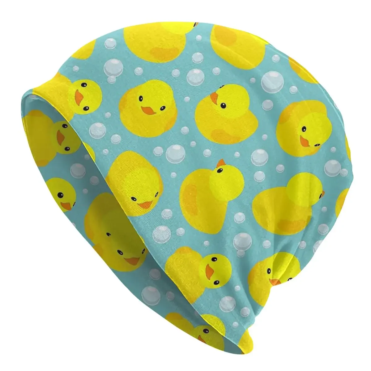 Rubber Ducky Love  Duck Bath Toy Yellow Cute Washed Thin Bonnet Outdoor Casual Beanies Protection Men Women Hats