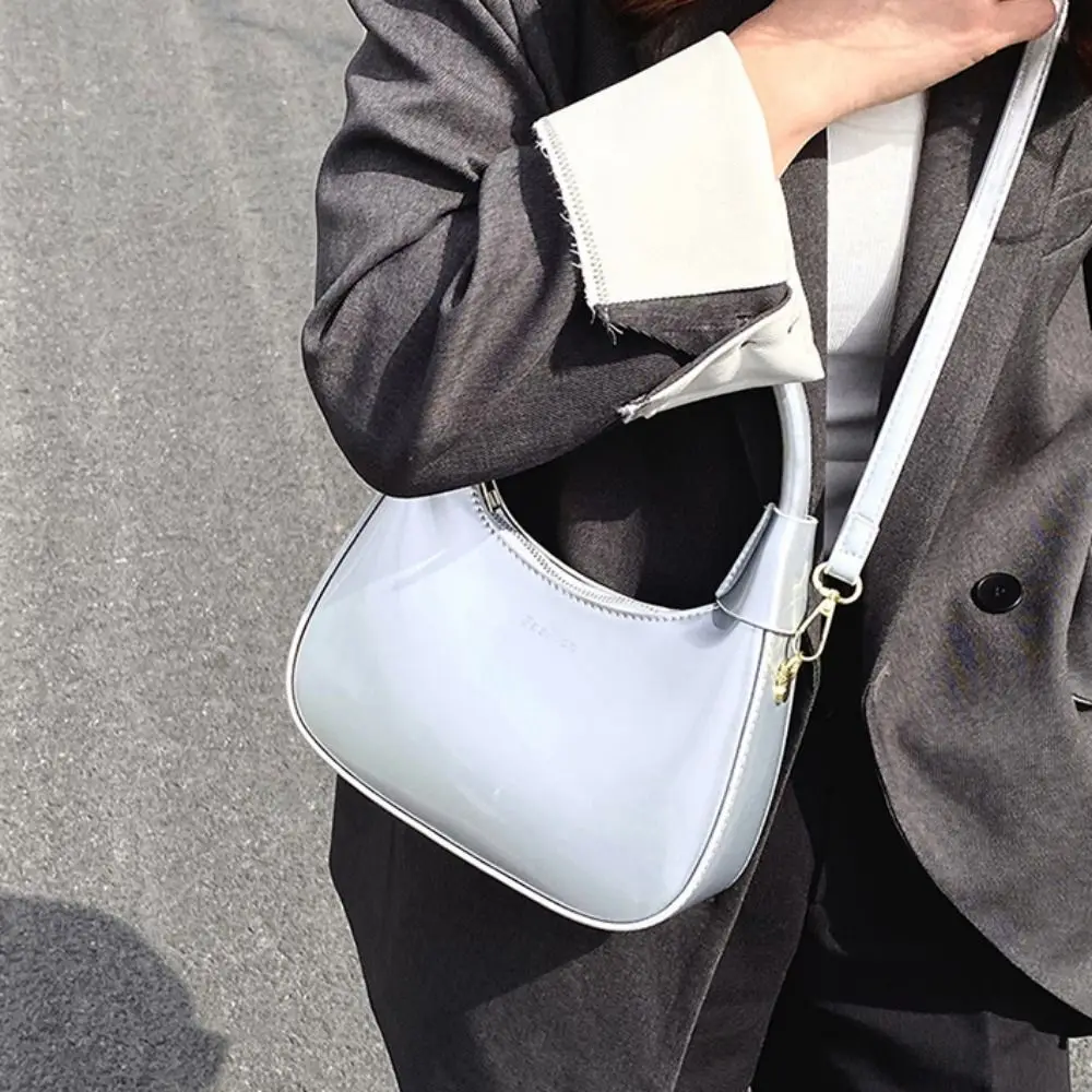 

Classic Tote Bag PU Hobo Bag Solid Color Elegant French Underarm Bag Large Capacity Polyester Texture Handbag Party
