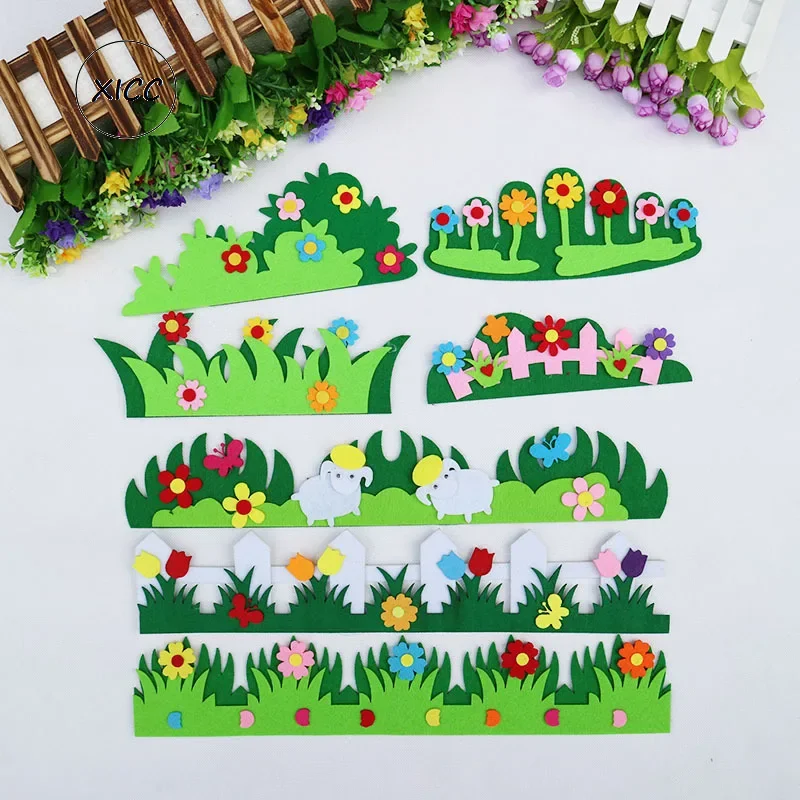 Thicken Nonwoven Felt Package Handmade DIY Nonwoven Flower Fence Grass Kindergarten Blackboard Wall Decoration Stereo Guardrail