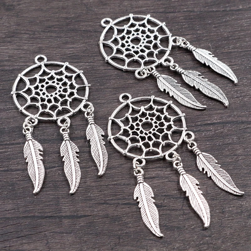 5pcs Charms Native Dream Catcher Connector Antique Making Pendant fit,Vintage Tibetan Bronze Silver color,DIY Handmade Jewelry