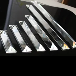 22x63mm-22x220mm 1 Piece 1 Hole/2 Holes Trimming Triangle Crystal Clear Prism Glass Chandeliers Pendants Parts