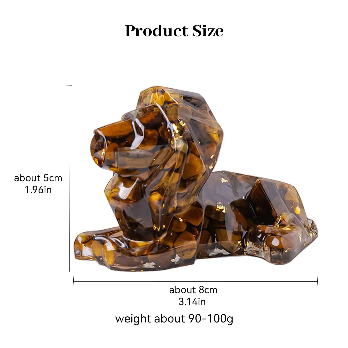 1PC Natural Crystal Macadam Resin Epoxy Lion Loveliness Animal Statue Office Table Decoration Lion Decoration Home Gift