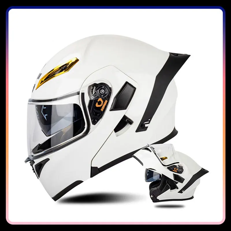 

DOT Approved Flip Up Racing Helmets Dual Visors Modular Motorcycle Helmets Full Face Helmet for Men Moped ABS Cascos Para Moto