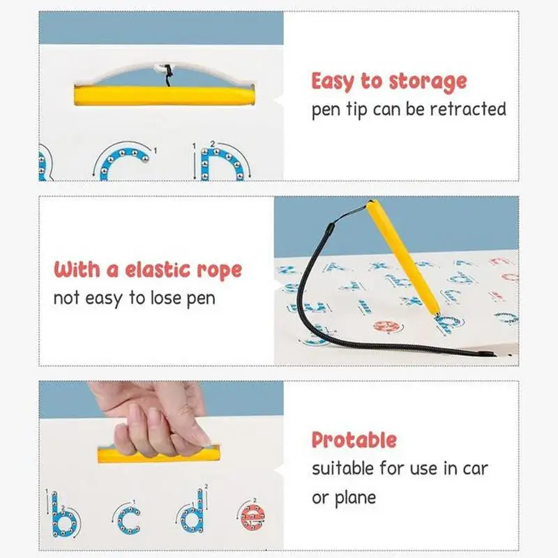 Dubbelzijdig magnetisch letterbord Dubbelzijdig magnetisch alfabet Editie 2-in-1 Dubbelzijdige magneten Tracing Board Stem Toy