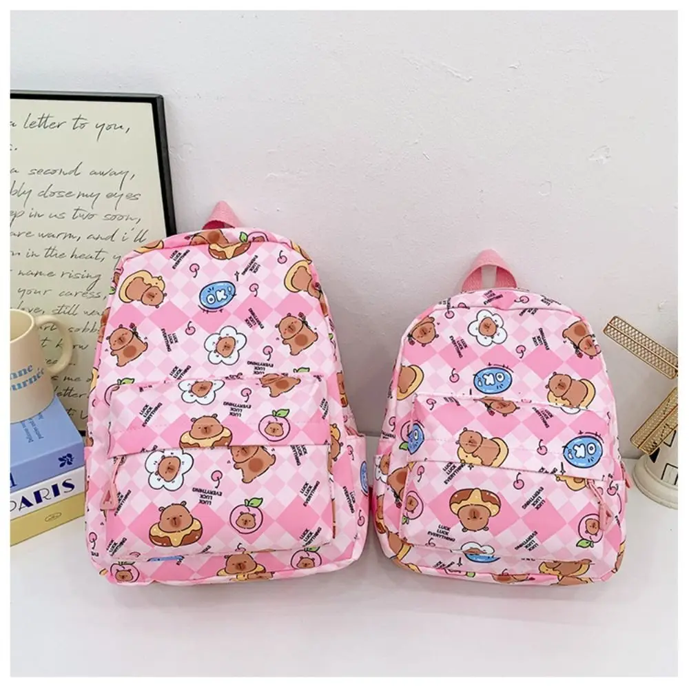 Hochwertiger Capybara-Rucksack aus Nylon, Größe S/L, Capybara-Schultasche, wasserdicht, leicht, Büchertaschen für Kinder