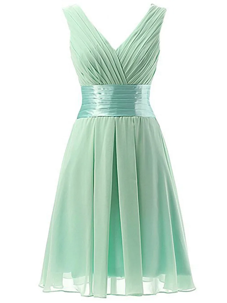 Customized Short Homecoming Dresses Women V-Neck Pleat Prom Party Graduation Gowns Formal Vestido De Fiesta robes de soirée