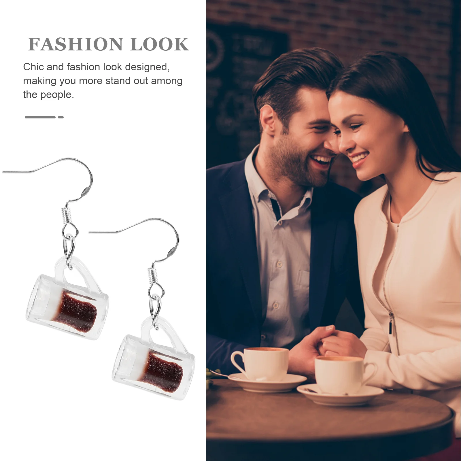 Beer Mug Earrings Creative Earbob Novel Pierced Eardrop Elegant Cup Accessories for Women Dangle