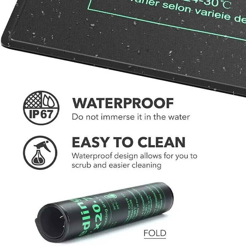 LERWAY 21W Seedling Heating Mat EU Plug Heating Pad for Indoor Greenhouse,Reptile,Amphibians,Pet,HomeBrewing
