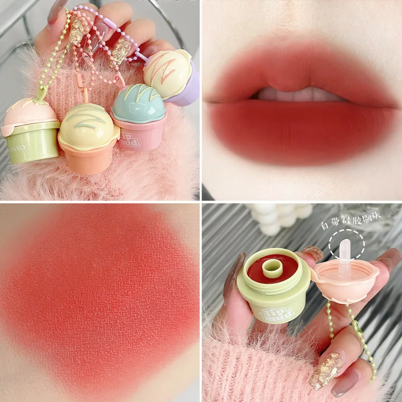 

Бархатная грязь для губ, цветопередача макияжа, бархатная матовая матовая глазурь для губ нелегко приклеивается к чашке, милая женская помада