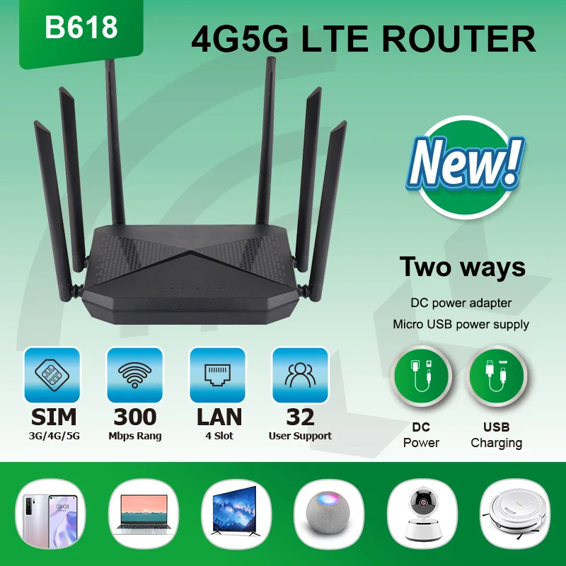 B618 4G CPE Router LTE Router Card Insertion Mobile Office Wireless Router All Network Connection