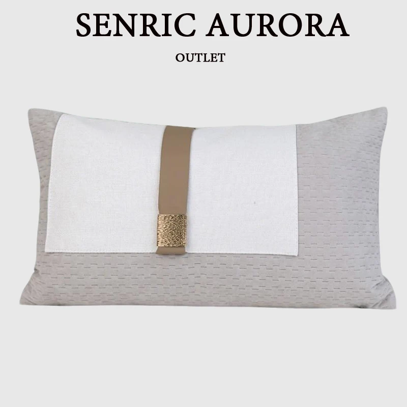 

Роскошный чехол для подушки во французском стиле, серо-белая наволочка с сращенной талией 30x50 см для домашнего отеля, дивана-кровати