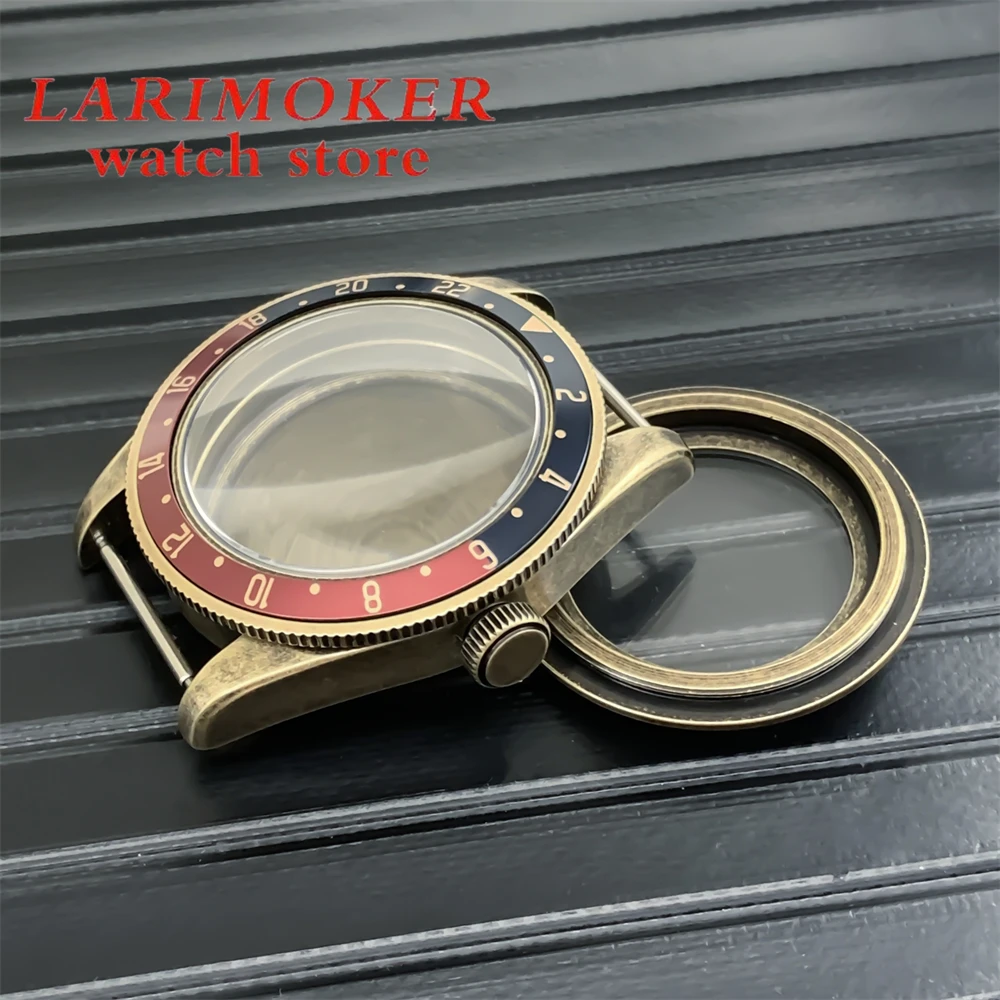 39mm Bronze case Dome sapphire glass ceramic bezel suitable for NH34 35 36 ETA 2824 movement small copper flowers copper shield