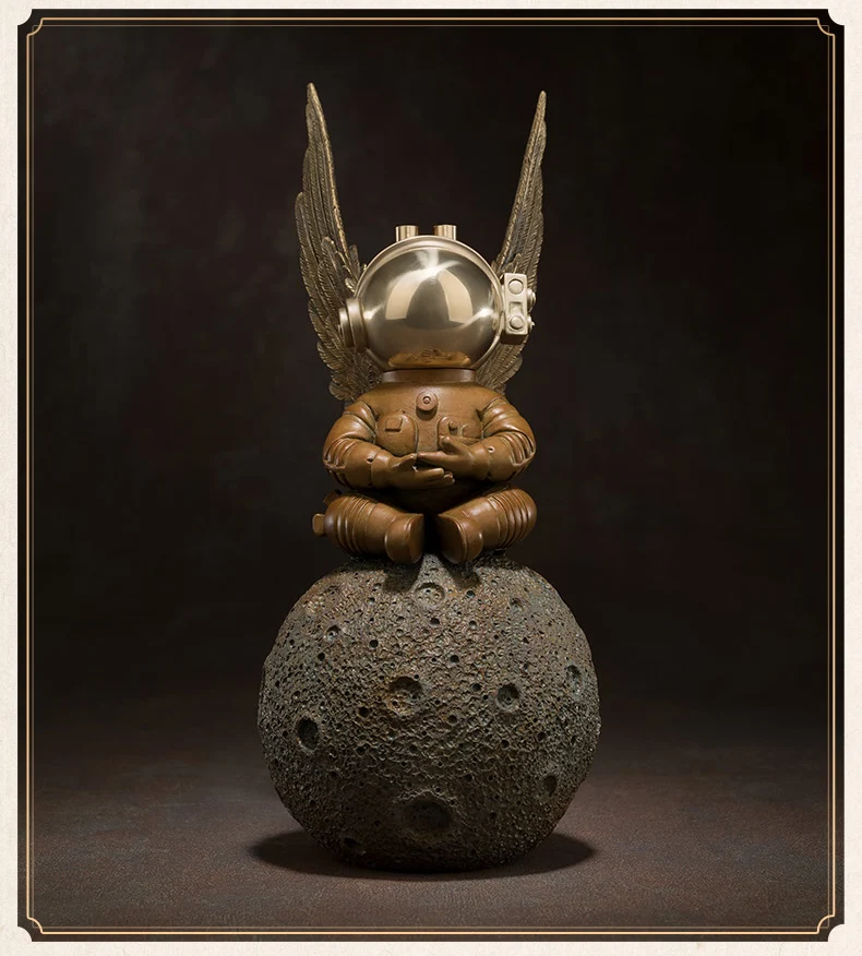 TOP COOL High grade bronze carving Dreaming Of Space space flight Scientific exploration ART home office TOP Decorative art A01
