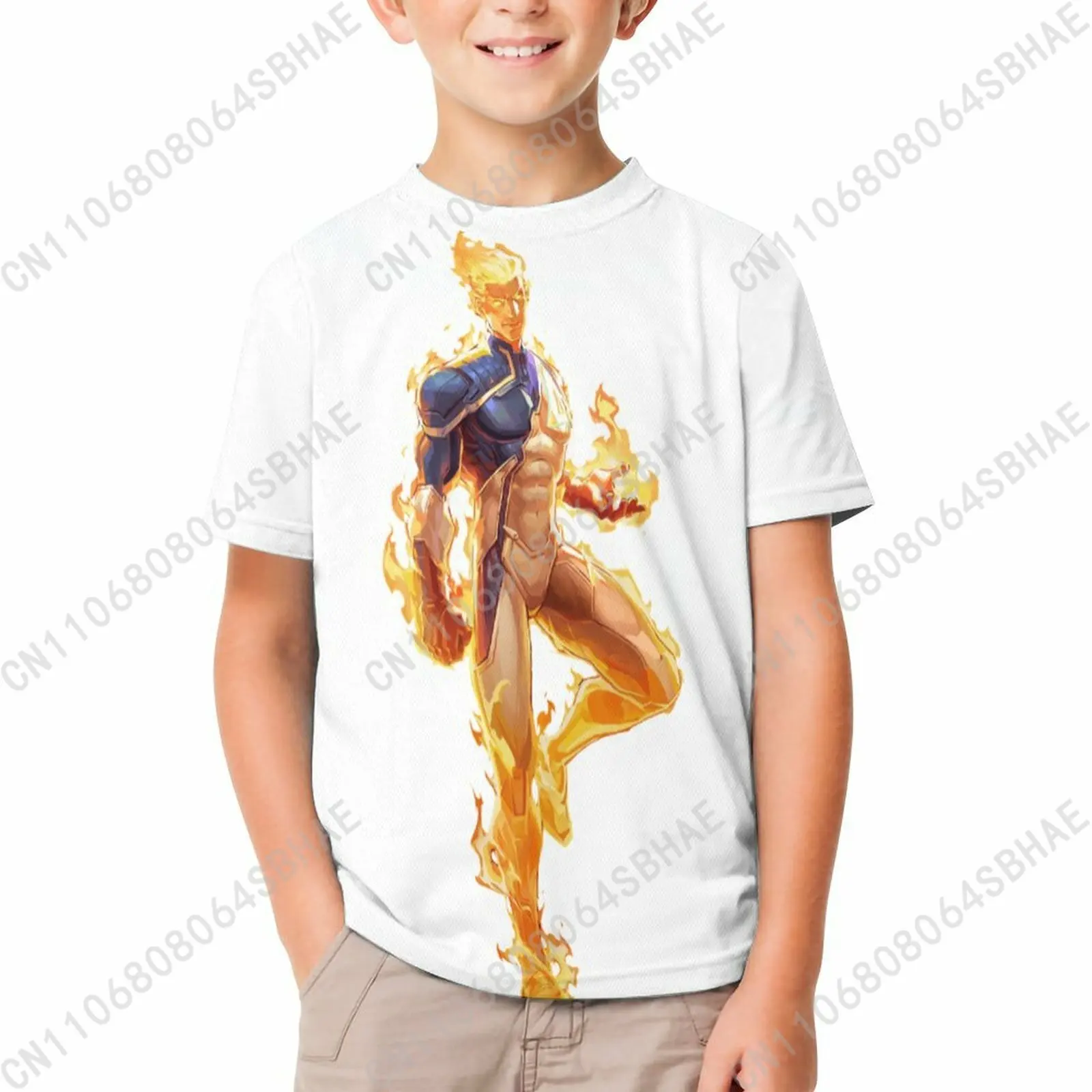 

Marvel Human Torch T Shirt Boy Girl Short Sleeve Print Cotton TShirt Comfortable Crew Neck Children Child Tee Cosplay