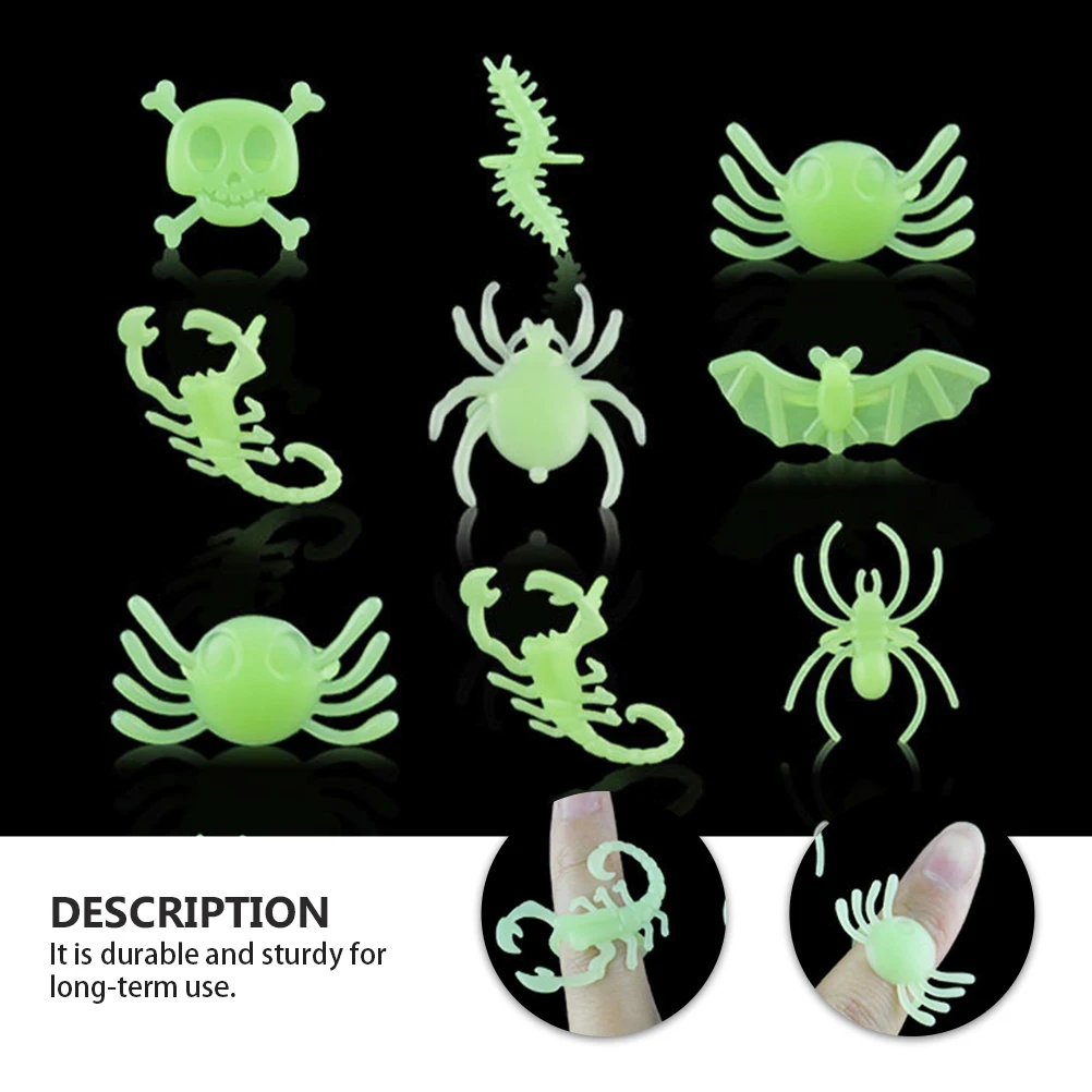 48 stuks lichtgevende gloefringen stevige gladde Halloween-decoraties plastic ring feestspeelgoed cosplay schoonheid speelgoed kinderen LED