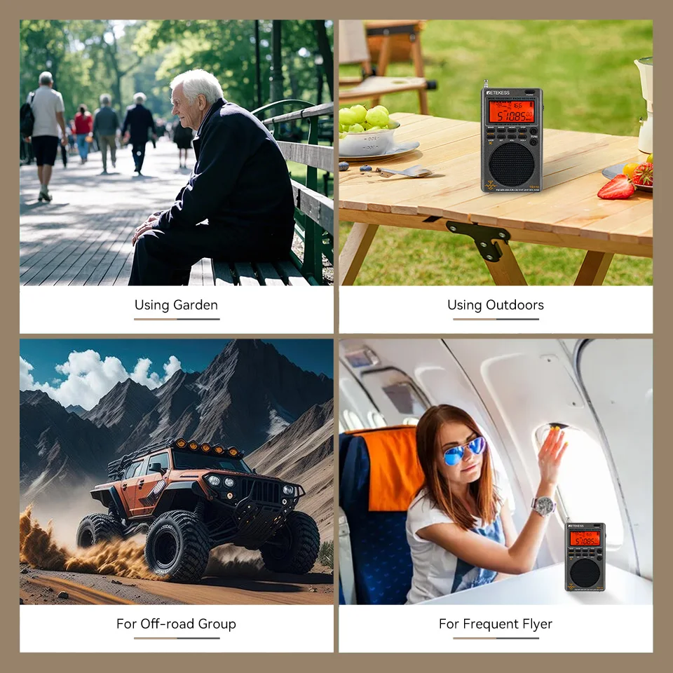RETEKESS TR110 Tragbares Digitales Kurzwellenradio FM/SW/MW/SSB/Air Vollband-Radioempfänger mit Wiederaufladbarem Akku für Outdoor-Notfälle – Detail 8