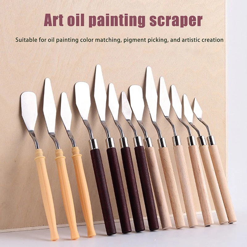 

7Pcs Stainless Steel Oil Painting Knives Artist Crafts Spatula Palette Knife Mixing Knife Scraper Art Tools
