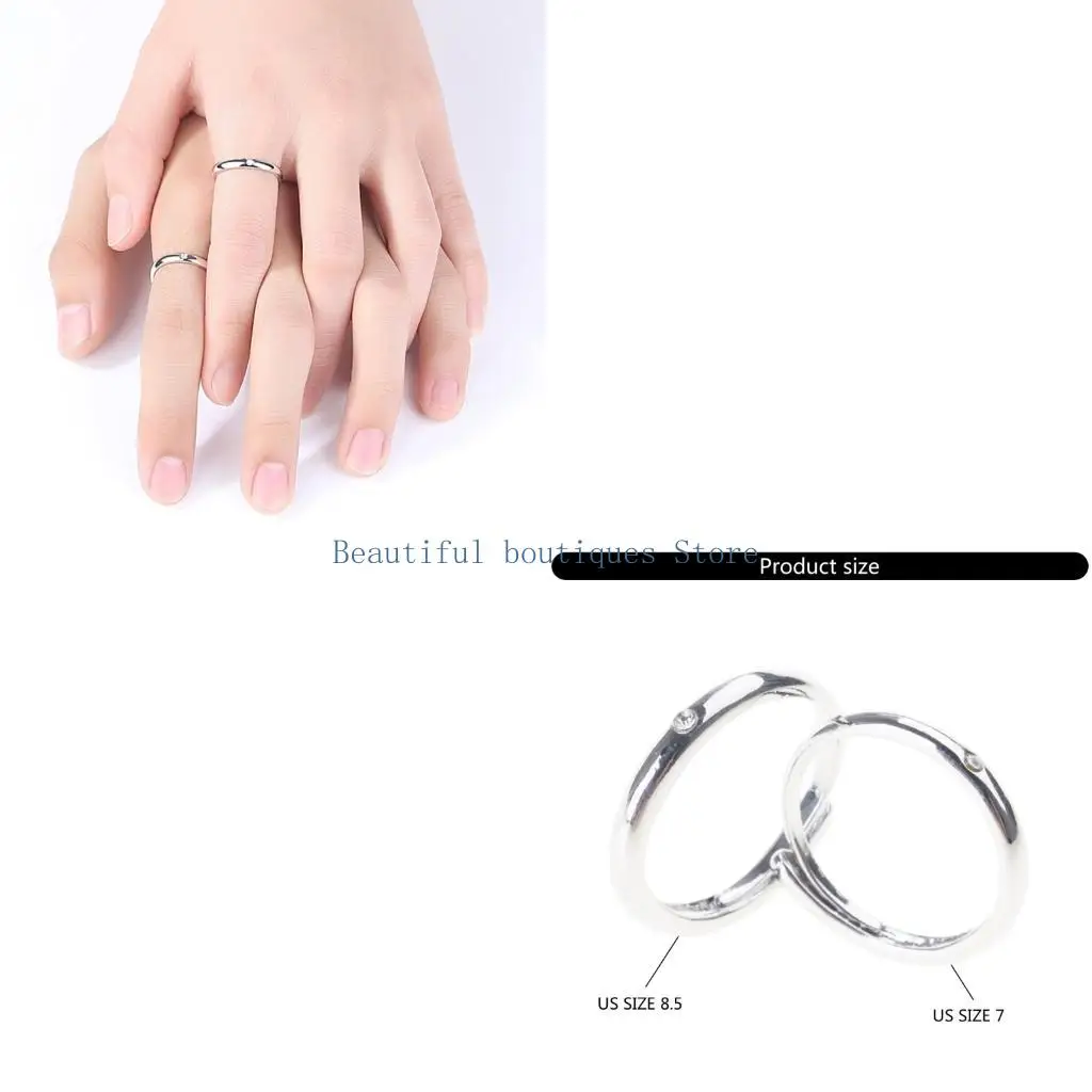U4LF 2Pieces/set  Alloy Wedding Ring Bridal Jewelry Table Party Favor Decor Jewelry
