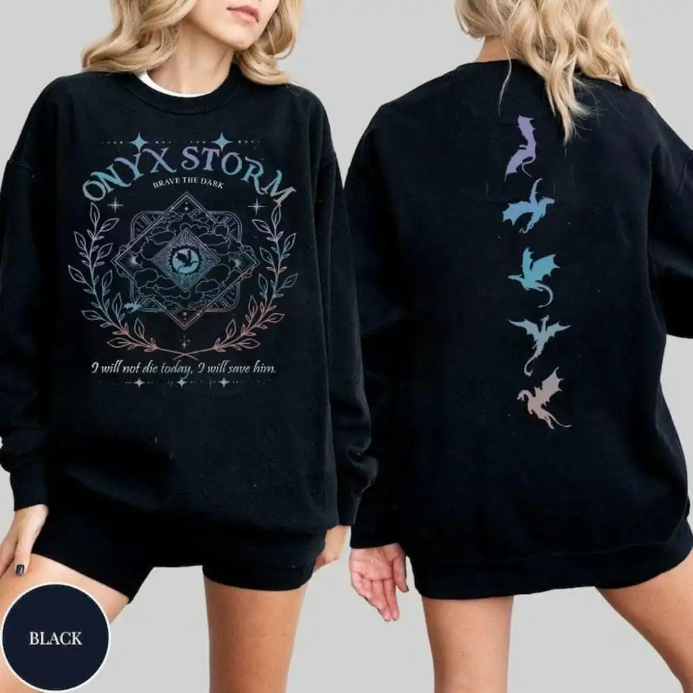 Xaden Riorson Onyx Storm Shirt Retro Basgiath War Collegee Fourth Wing Apparel Unisex Y2K Pullovers Funny Sweatshirt Streetwear