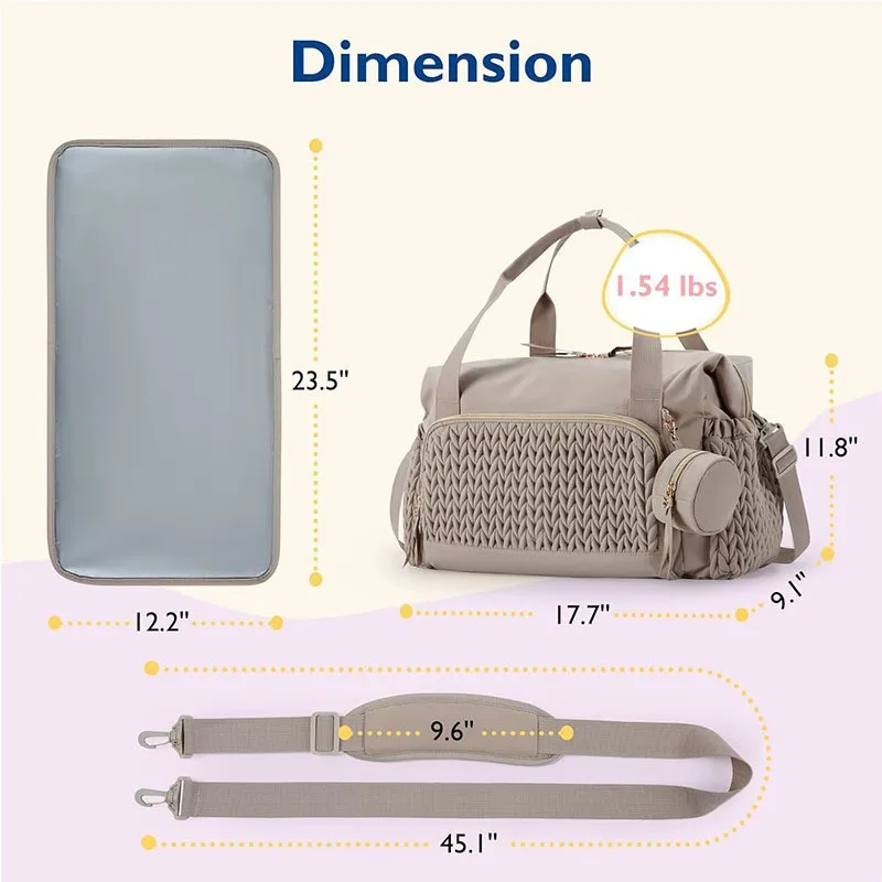 

Long Version Diaper Tote: Large Capacity Travel Bag with Pacifier Pocket, Spacious Hospital Labor Pack for Newborn Parents
