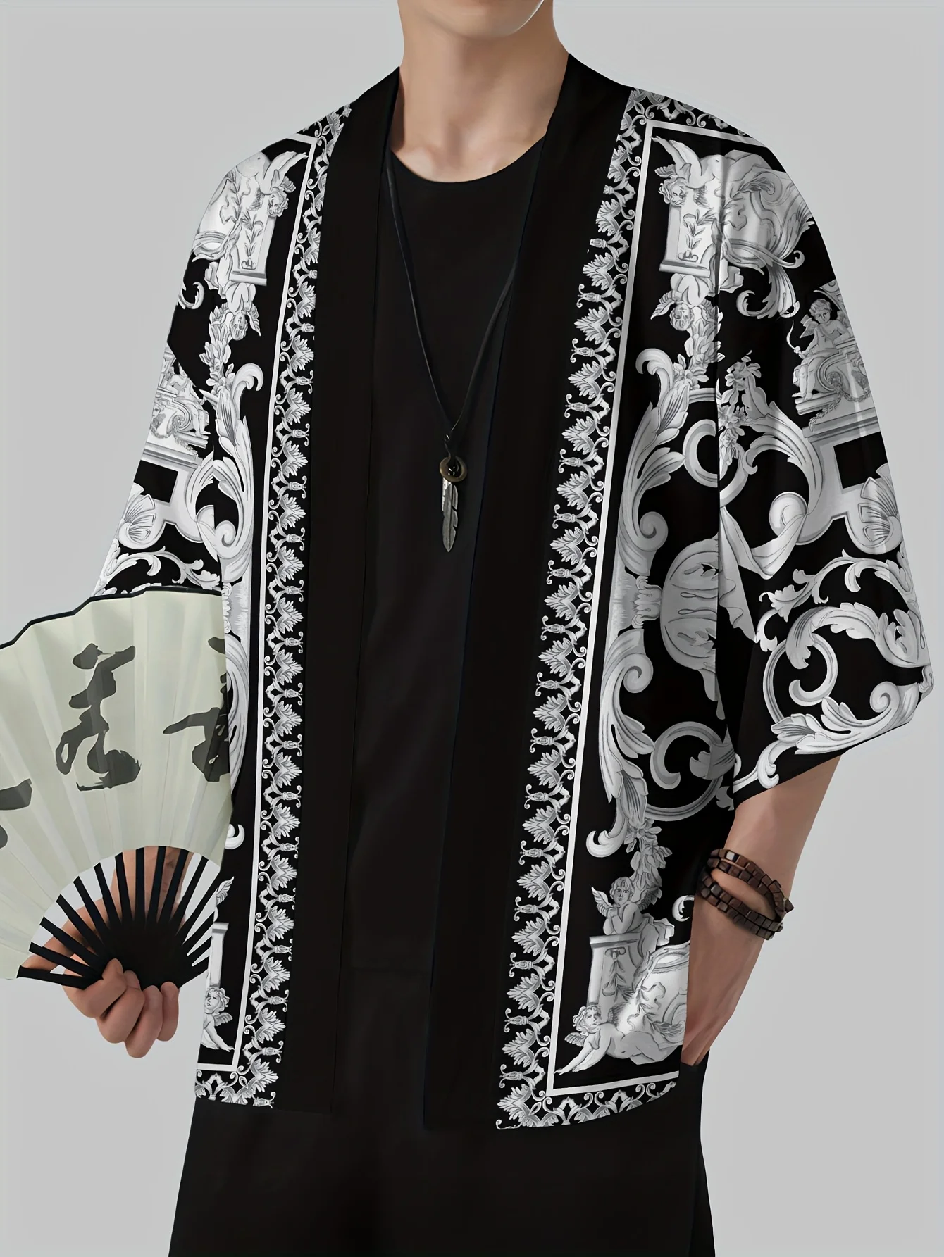 Kimono d'été 2026 pour homme, motif imprimé 3D, respirant, léger, décontracté, pour le roller et le hip-hop, vêtements pour homme
